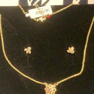 GORGEOUS! 18 inch cubic zirconia necklace and earrings. Never worn.